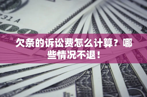 北京欠条的诉讼费怎么计算？哪些情况不退！